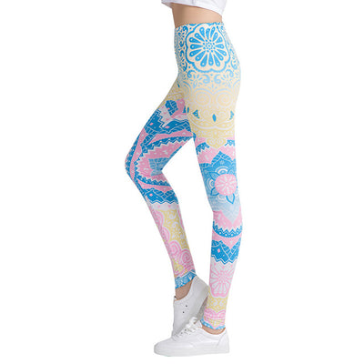 Women Sport Pants Printed Slim Pencil Yoga Pants