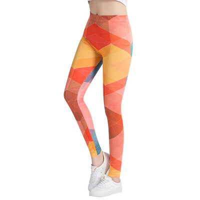 Women Sport Pants Printed Slim Pencil Yoga Pants