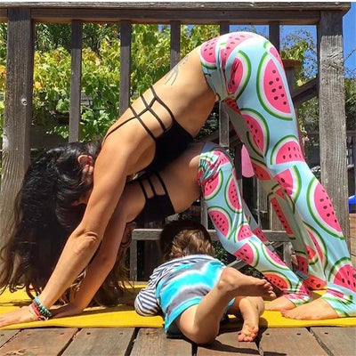 Watermelon Printed Parent-Child Yoga Pants